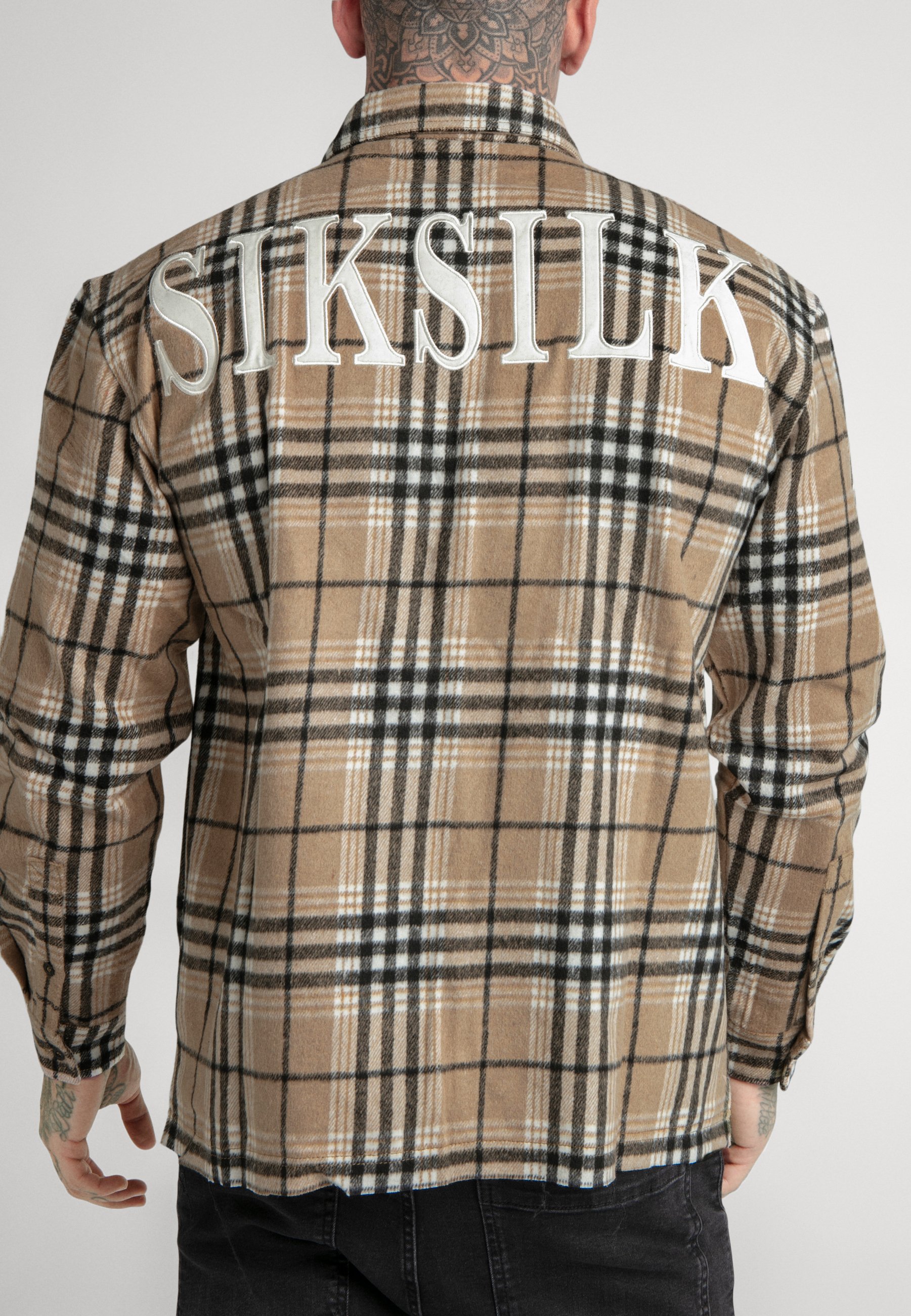 LOGO DISTRESSED CHECK - Shirt - brown 