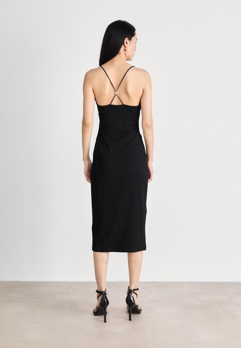 Calvin Klein Jeans TIE DETAIL LONG DRESS - Cocktail dress / Party dress - black - Zalando.ie Calvin Klein Jeans TIE DETAIL LONG DRESS - Cocktail dress / Party dress - black - Zalando.ie