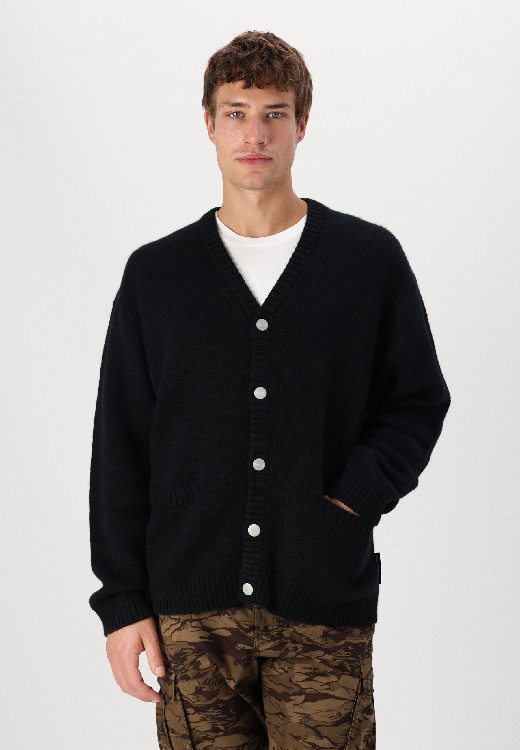 Carhartt WIP MERTON CARDIGAN - Cardigan - black - Zalando.co.uk