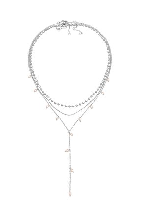 DAINTY LAYER DROP - Halskette - silberfarben