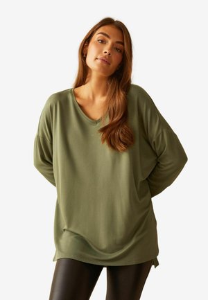 Friends Like These V NECK - Langarmshirt - khaki green