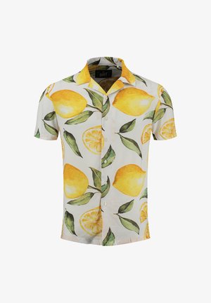 Key Largo, KEY LARGO HEMD MSH KLCITRON 1/2 PATTERNED - Hemd - white-yellow