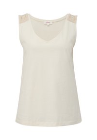 s.Oliver MIT HÄKELSPITZEN-DETAILS - Top - beige