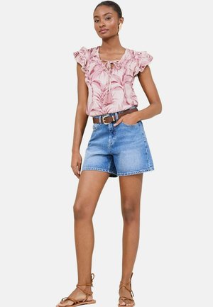 Lipsy REGULAR FIT - FRILL SLEEVE KEYHOLE - Top - pink