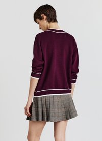 Calliope CON PROFILI A CONTRASTO - Cardigan - bordeaux