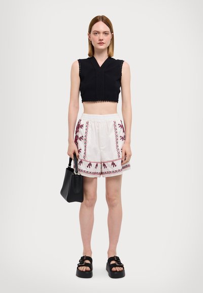 Sea BEENA EMBROIDERY SHORTS - Šortai - white
