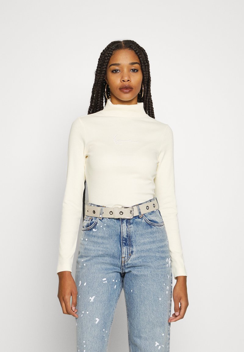 Karl Kani SMALL SIGNATURE - Topper langermet - cream