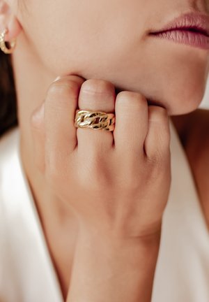 Hey Happiness CHUNKY CURB - Ring - gold coloured