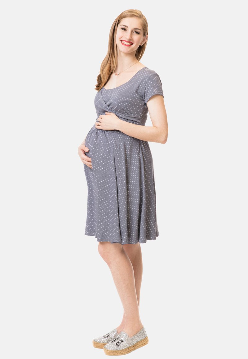 Damen Freizeitkleider | GoFuture with LOVE Freizeitkleid grau mit weißen punkten/grau - IU76447 Damen Freizeitkleider | GoFuture with LOVE Freizeitkleid grau mit weißen punkten/grau - IU76447