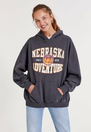 COLLEGE-STIL - Hoodie - mottled dark grey