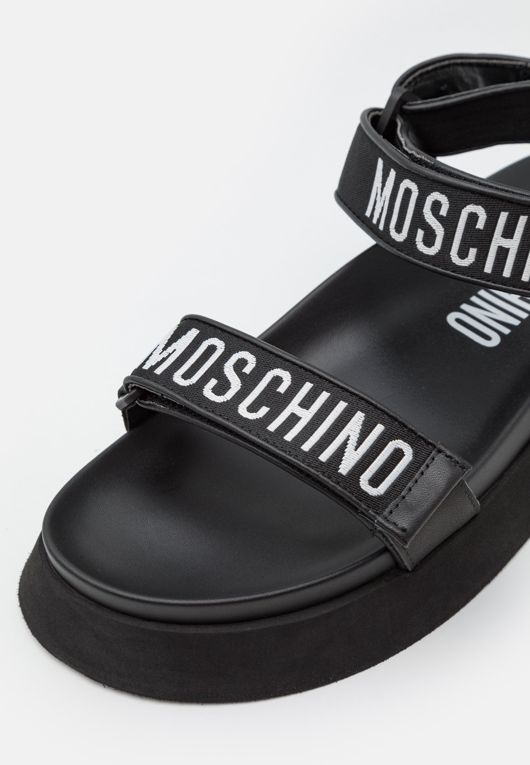 サンダル・ミュール MOSCHINO Women Sandals MA16575G1M MA3 00A NERO ARANCIO BLACK Moschino Duck Sandals MA16575G1M.MA3-00A NERO ARANCIO | IlDuomo