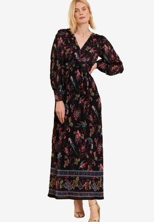REGULAR FIT - TWIST FRONT MIDI - Maxikjoler - black bird print
