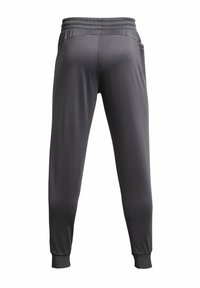 Pantalones deportivos grises hechos de una tela suave y elástica. Presentan una cintura elástica, bolsillos laterales y puños acanalados.