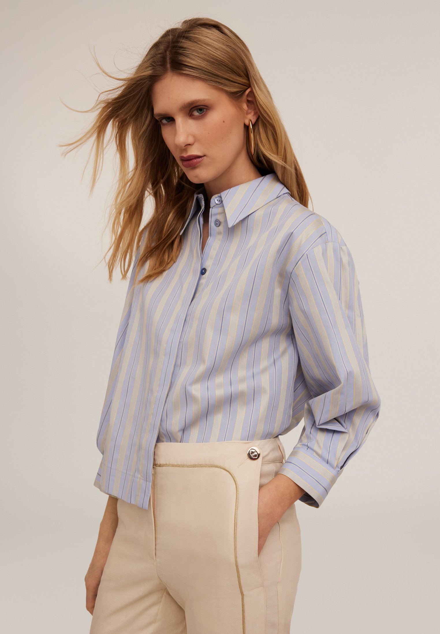 Camicia manica lunga con righe argento - Collezione, Camicie, Manica lunga, BASICO, FW24-25, FW26-27 | Zanetti 1965