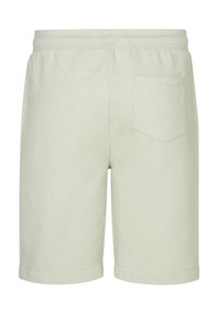 Lichtgroene shorts van een zachte stof, met een achterzak en opgerolde zoom. Elastische tailleband voor comfort en pasvorm.