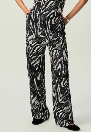 Kalhoty - black white print