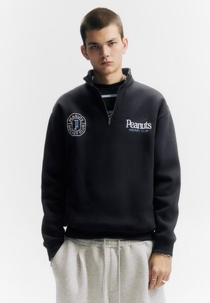PEANUTS QUARTER-ZIP - Sweatshirt - dark-blue denim