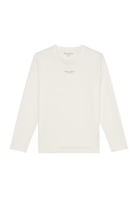 LOGO PRINT AT CENTRE FRONT RIBBED NECK TRIM - Long sleeved top - egg white