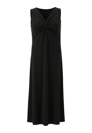 Angel of Style, MAXI JERSEY DRESS, SLEEVELESS A-LINE, DRAPING - Jerseykjole - black