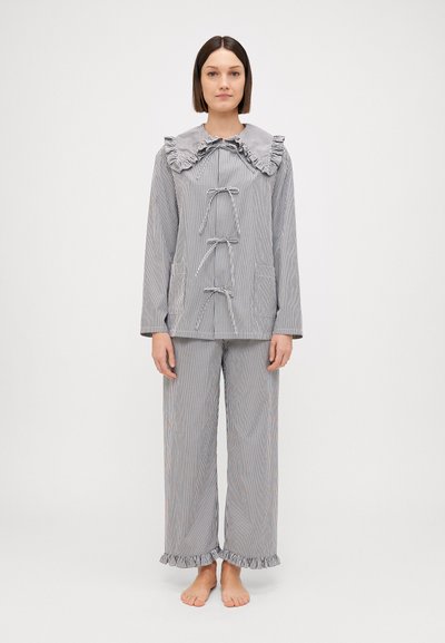Sleeper LYBID PAJAMA WITH RUFFLED COLLAR - Pyjama - black/white