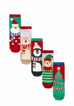 RICH CHRISTMAS CHARACTER ANKLE 5 PACK - REGULAR FIT - Socks - red green