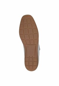 Gumová podešev s textura vzorem, ve světle hn�ědé barvě a mřížkovým designem; horní část odráží šedavé odstíny.