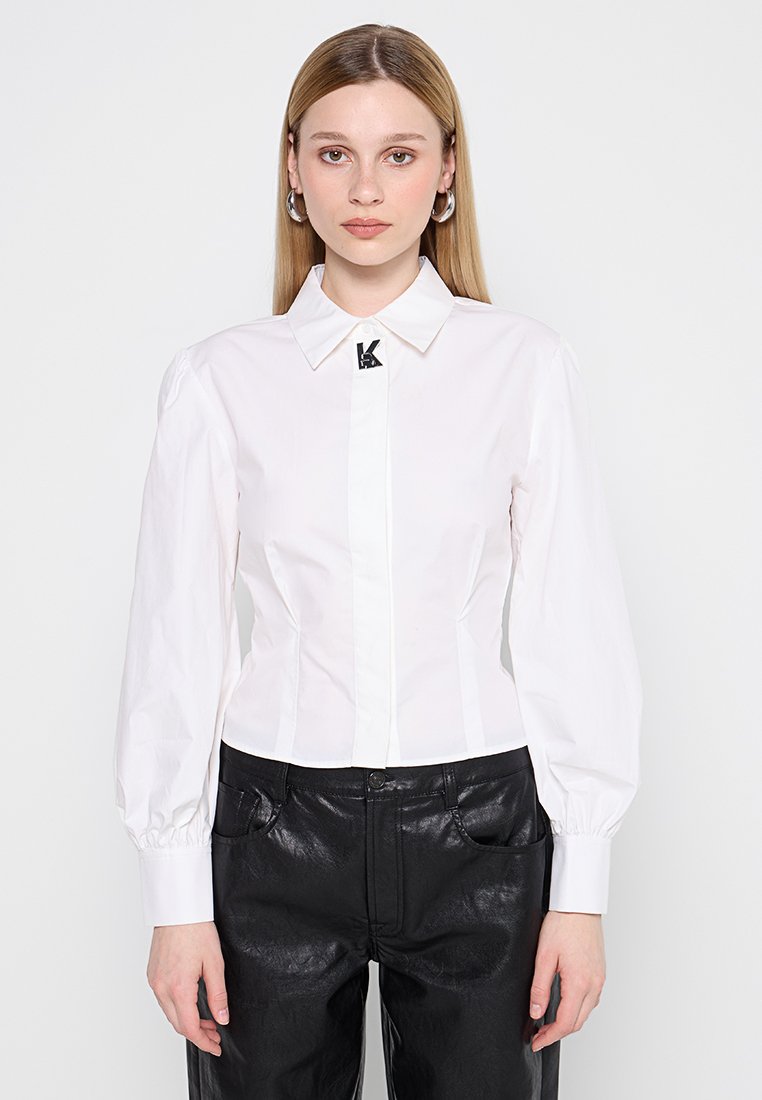 Karl Lagerfeld Overhemdblouse wit Karl Lagerfeld Overhemdblouse wit