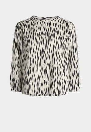TOM TAILOR, BLOUSE WITH LINEN - Chemisier - sand stone beige abstract dot