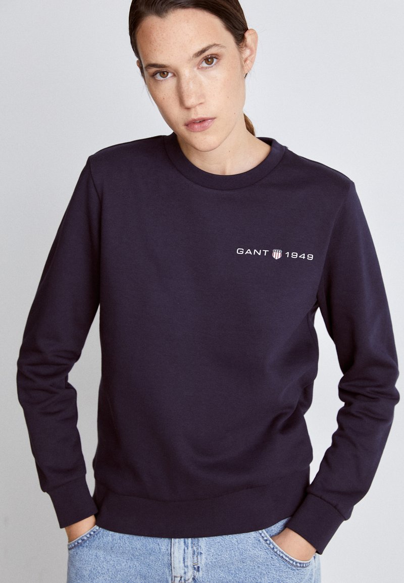 GANT PRINTED GRAPHIC C-NECK - Sweatshirt - evening blue