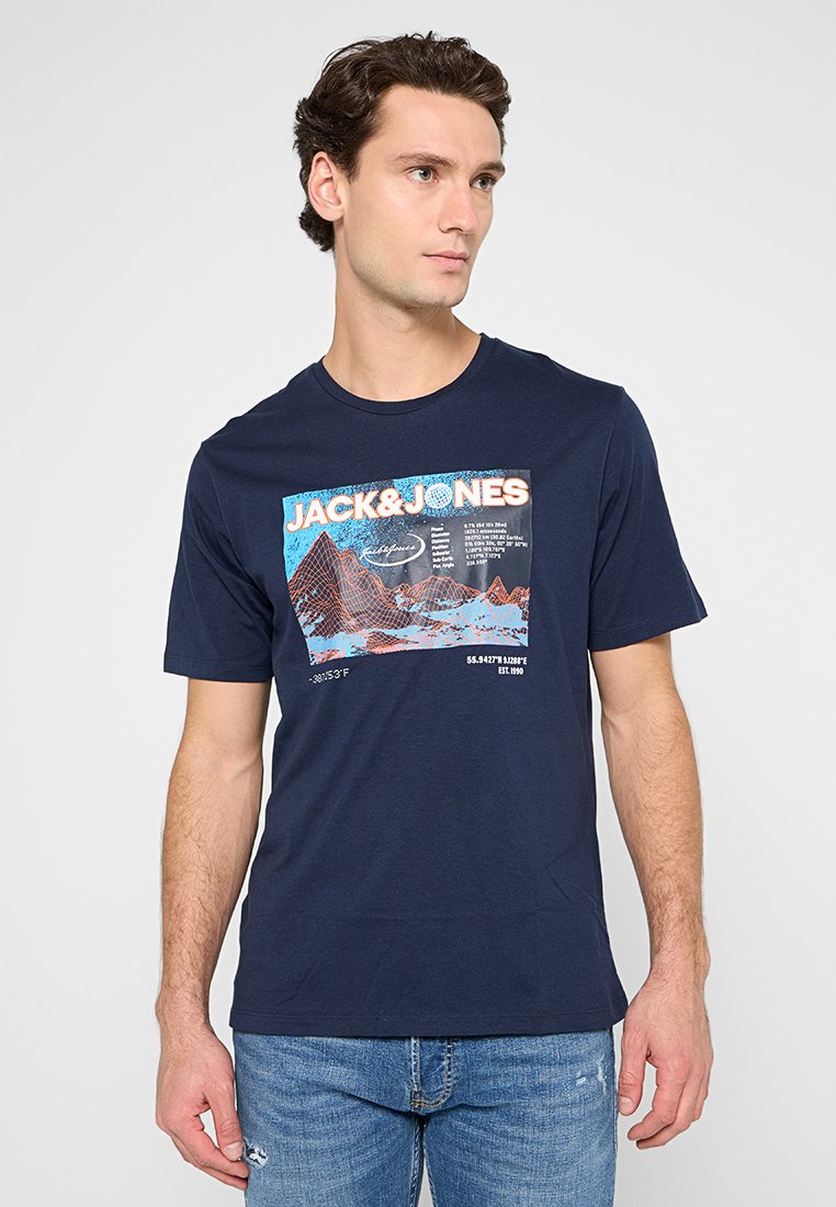 jack & jones T-shirt print donkerblauw