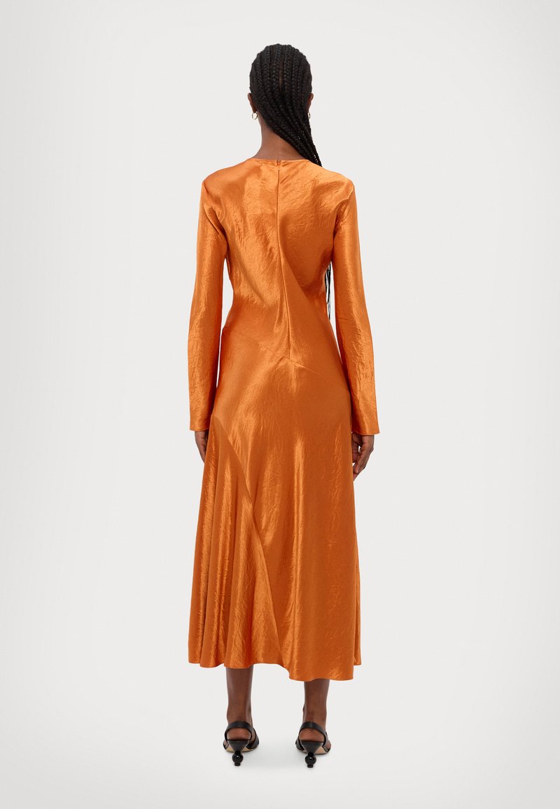 max mara elogio satin maxi dress Max Mara Elogio Satin Maxi Dress in Orange