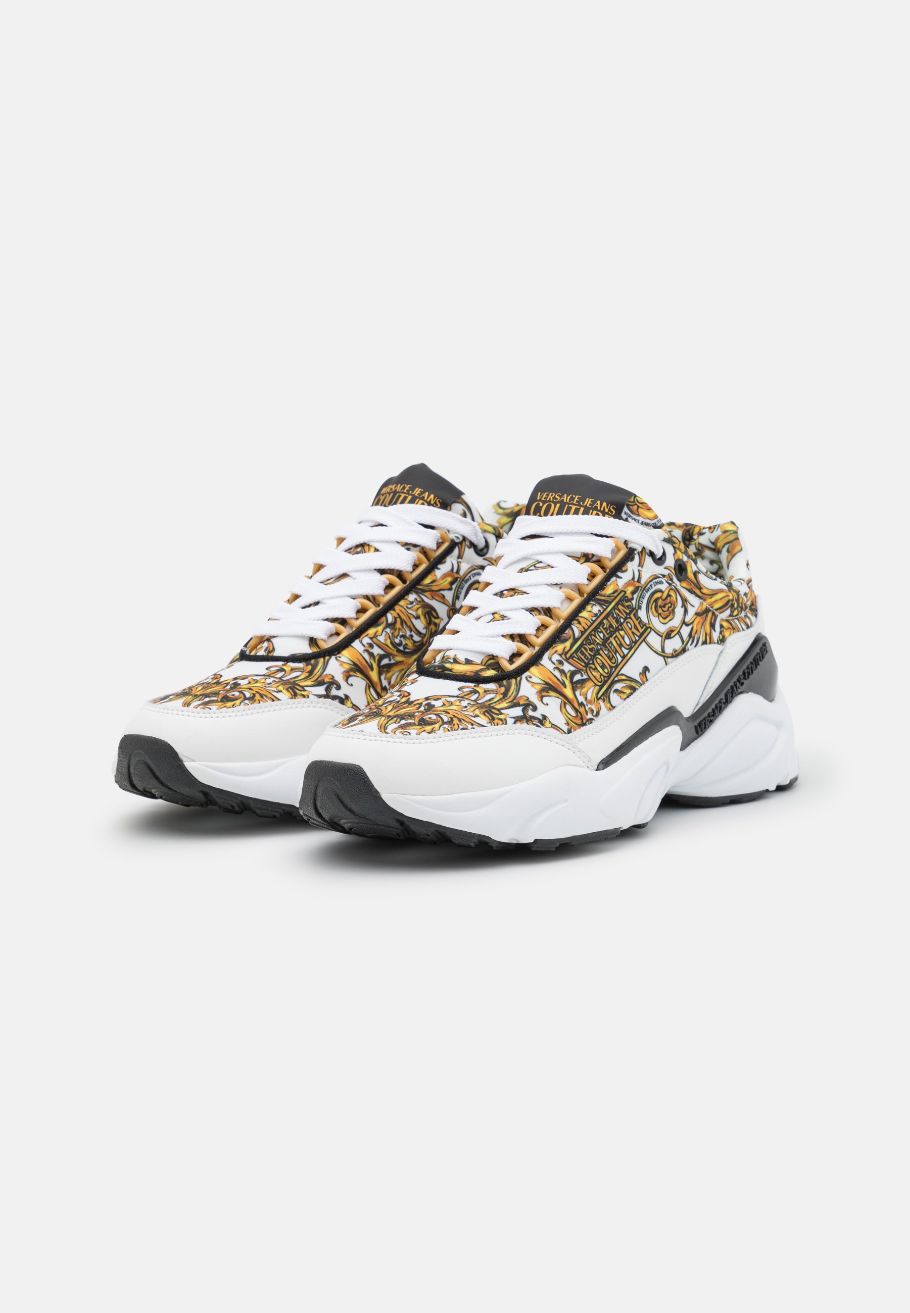 Versace Jeans Couture WAVE - Sneakers laag - white/gold/wit - Zalando.nl
