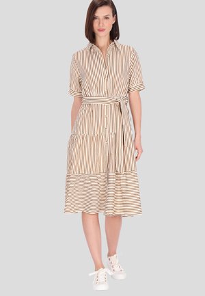 Košilové šaty - brown offwhite