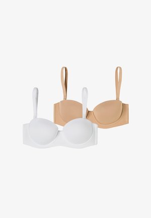 2-PACK UNIQUE MICRO - Axelbandslös bh / Multifunktionsbh - weiss maple