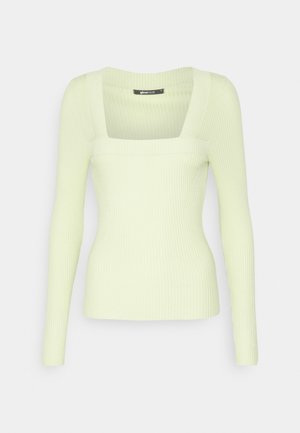 Gina Tricot Tall SQUARENECK - Pikkade varrukatega topp - lime sherbet