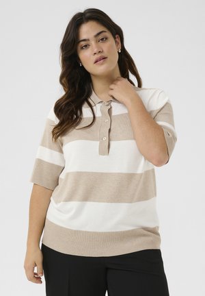 KCLIZZY - Polo shirt - feather gray m chalk stripe