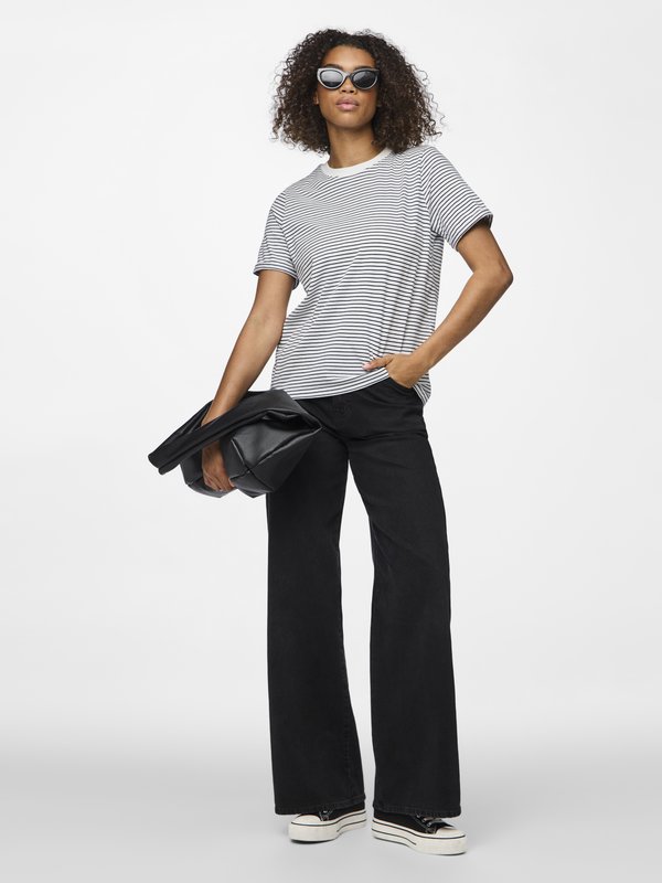 PCRIA SS FOLD UP TEE STRIPES NOOS  - Print T-shirt2