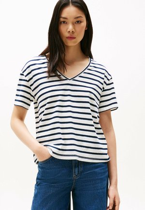 Print T-shirt - breton dark night navy stp