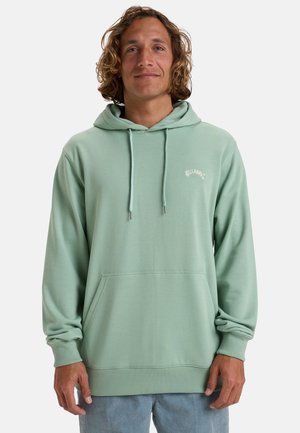 Mintgrüner Hoodie mit Kängurutasche, Kapuze mit Zugband und gerippten Bündchen. Enthält dezentes "Billabong"-Logo auf der Brust. Weicher Stoff.