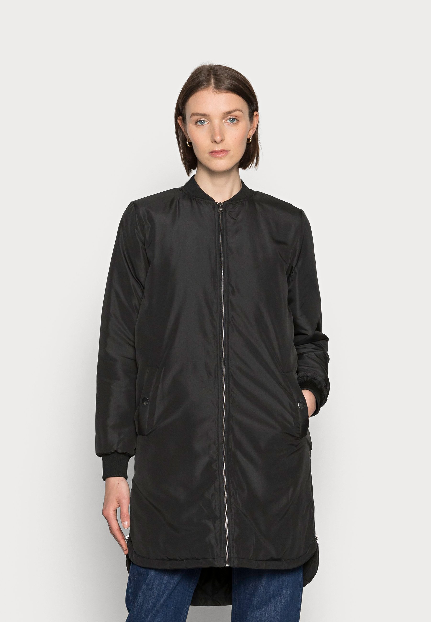black long bomber jacket