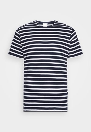 SLHBRIAC STRIPE O-NECK TEE - T-shirts print - navy blazer/bright white