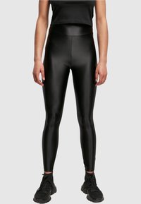 Urban Classics LADIES HIGHWAIST SHINY METALLIC LEGGINGS - Leggings - schwarz