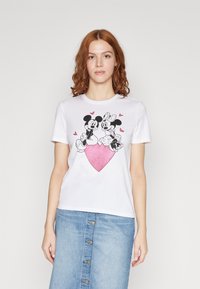 ONLY ONLMICKEY LIFE VALENTINE - Apdrukāts T-krekls - bright white