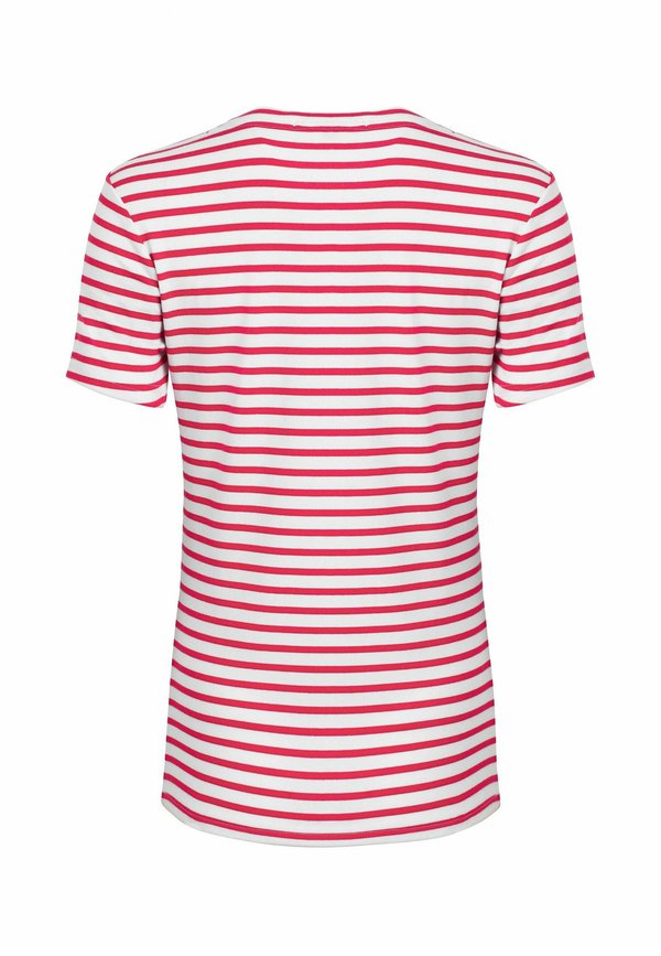 NATALIE STRIPED CREW NECK - Print T-shirt - crimson2