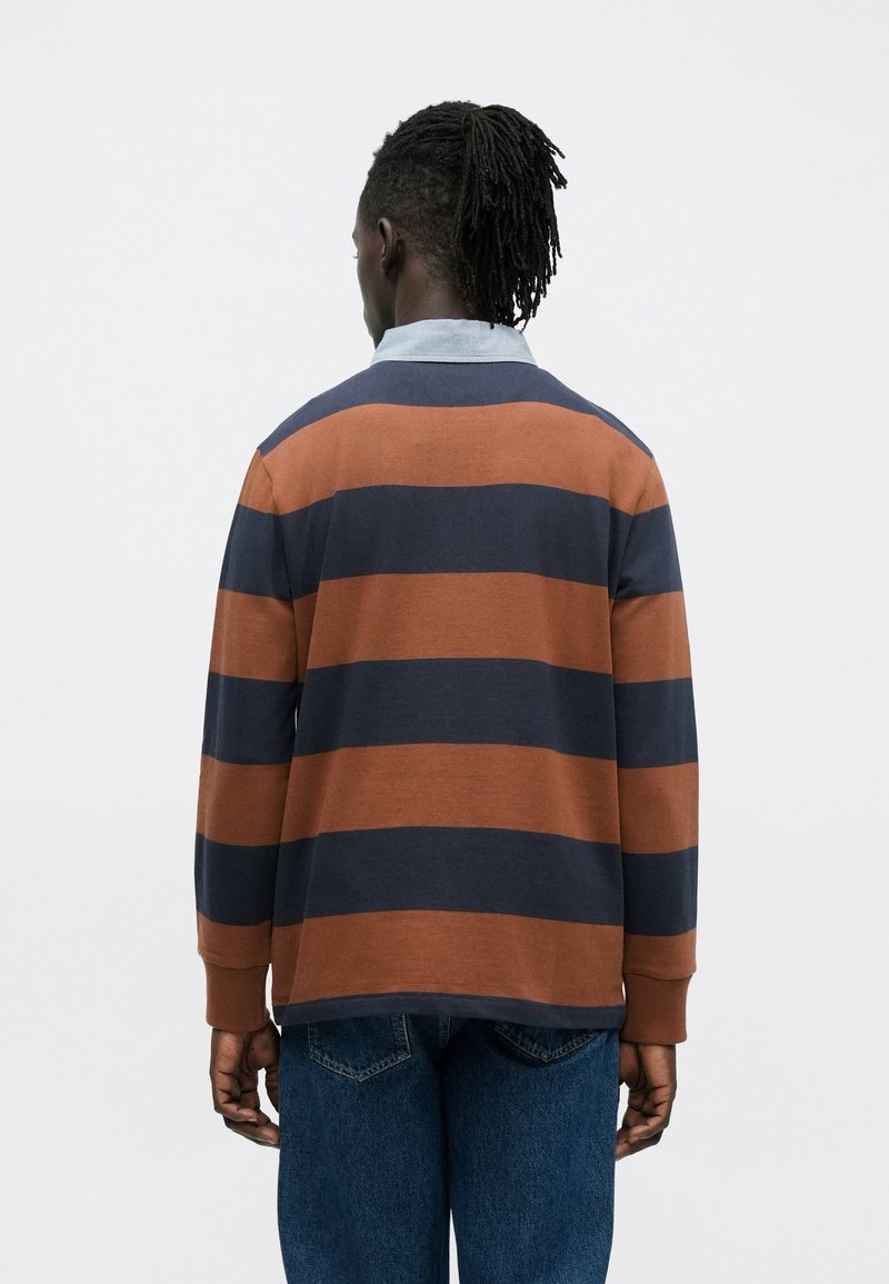 GANT CHAMBRAY STRIPE HEAVY RUGGER - Polotričko - mahogany brown
