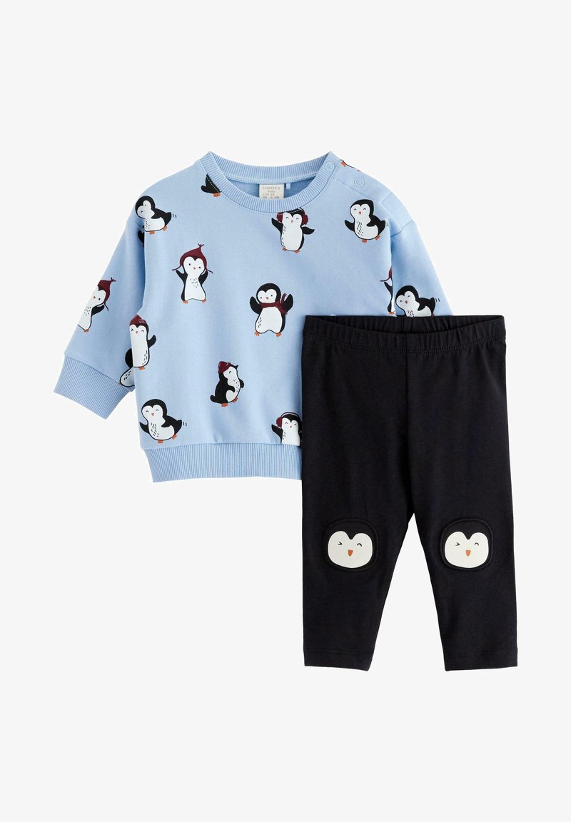 Lindex SET PENGUIN - Leggings - Hosen - light blue