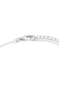 Collana in argento con chiusura a gancio, caratterizzata da una finitura liscia e piccole maglie, che offre una lunghezza regolabile con una piccola catena di estensione.