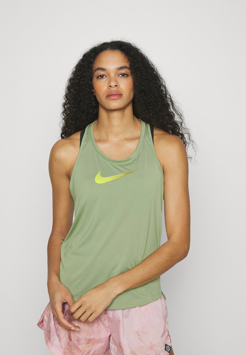 Nike Performance W NK ONE DF SWSH TANK Topper oil green/grønn