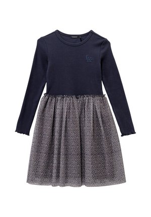 TWO-LEOPARD-KNOT  - Strickkleid - navy blue