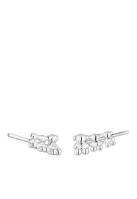 Pendientes de plata con un conjunto de formas redondeadas y burbujeantes con un acabado pulido, diseñados para una estética moderna y un uso ligero.
